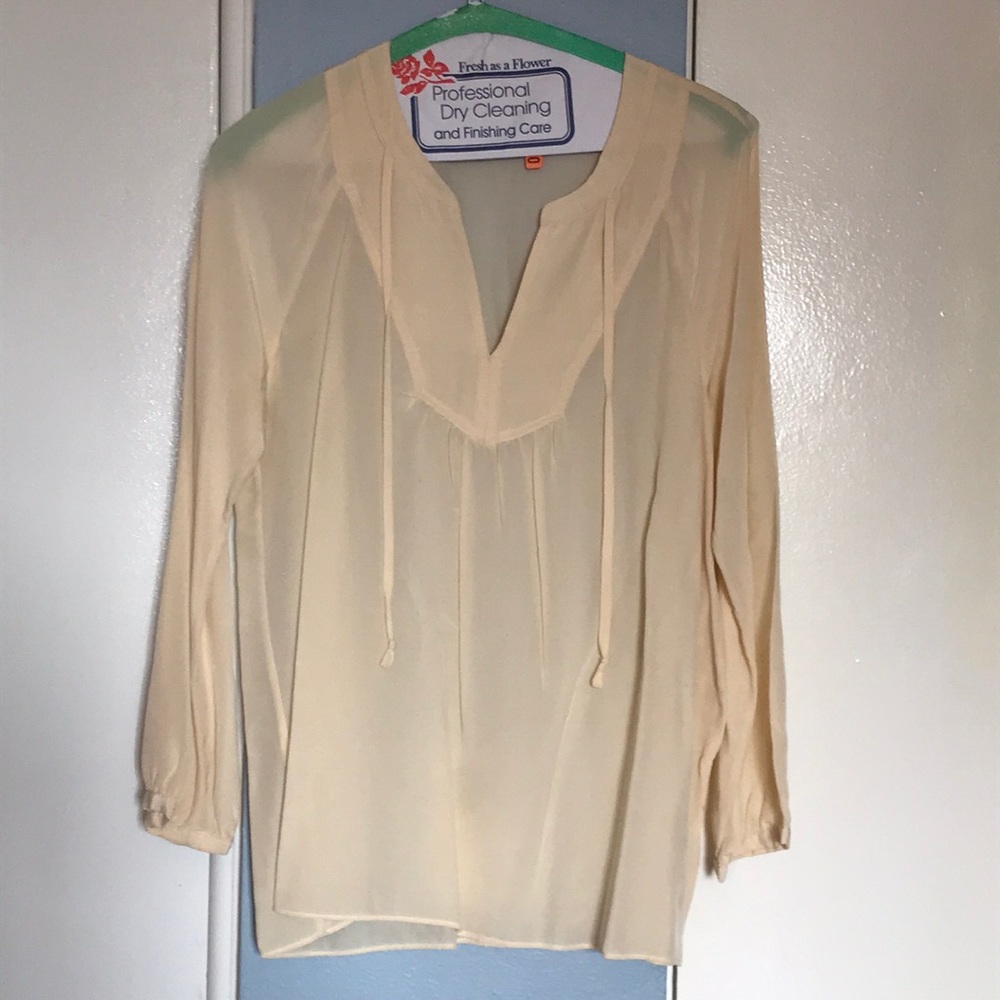 Madewell Silk Cream Blouse Romantic XS